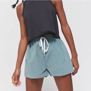 UO Grayson Corduroy Blue Drawstring Shorts